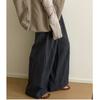 Retro Plaid Wide Leg Pants Women High Waist Loose Casual Trousers