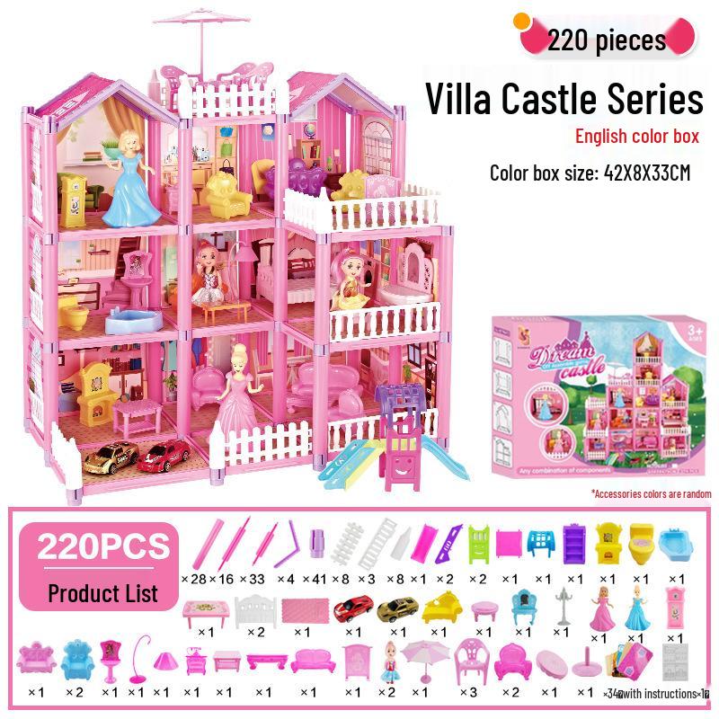 Princess Dream Castle: Big Villa Playhouse for Girls - Fun Role-Playing and Building Set