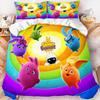 Sunny Bunnies Bedding Set Happy Birthday Cartoon Duvet Cover Kids Bedroom Decor Bed Linen Quilt Cover Pillowcase No Comforter