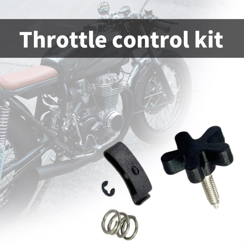 Gasspjäll tumspänningsskruvkit för motorcykelmodeller 1974-2017, Inkluderar låsring och fjäder 56402-83A 56394-74 11155