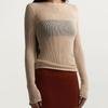 Women's Sexy Round-neck Mesh Sheer Long-sleeved Beach Top T-shirt