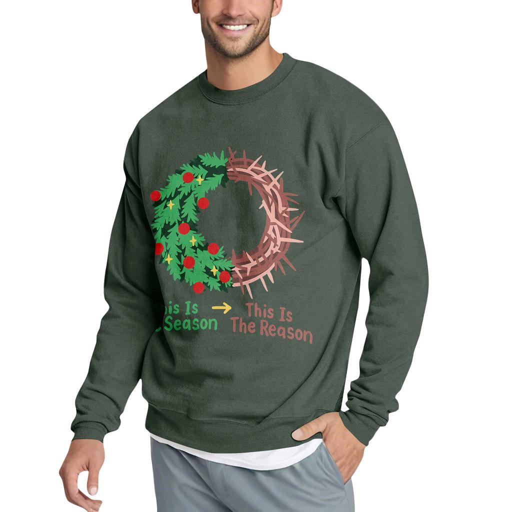 Vánoční potisk Volná pánská mikina