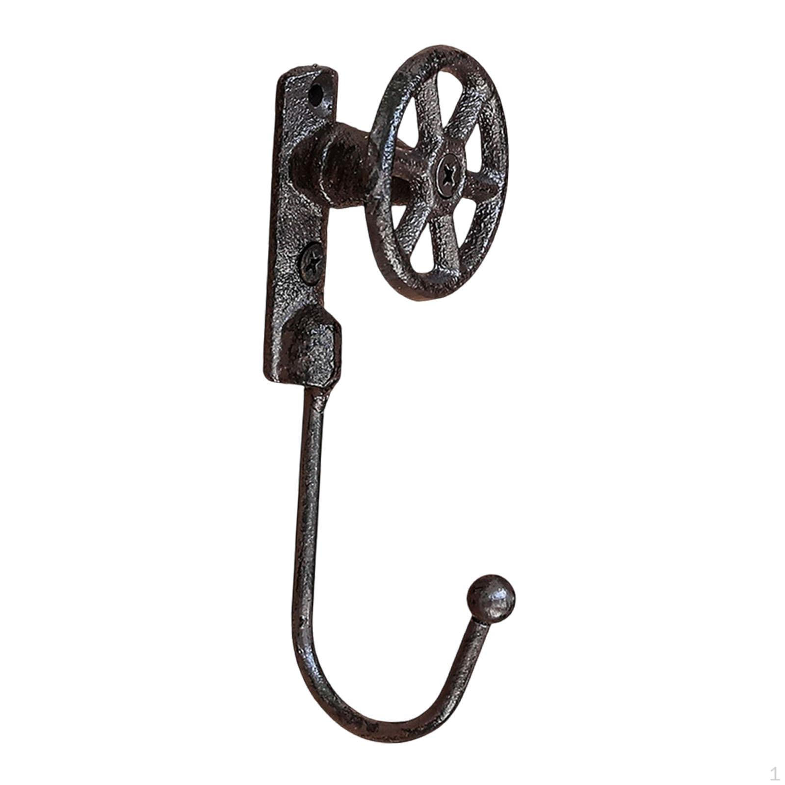 

Cast Iron Wall Hook Hanging Decor Wheel Ornament Antique Rustic Multipurpose Garden Plant