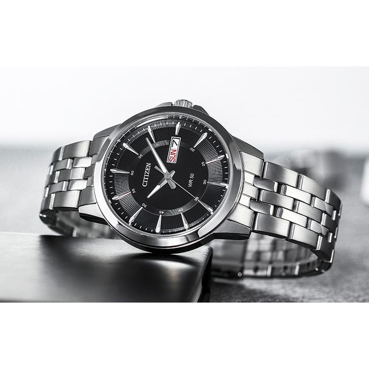 Citizen Quartz Movement Stainless Steel Strap Watch Men's Watches Black Dial BF2011-51E
