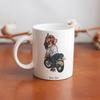 1Pack 11oz White Ceramic Mug Double-Sided Printed Illustration Durable Coffee Cup Great For Home Office Gift Use