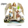 Jungfrau und Engel Statuenornament, 2D Acryl Religiöses Ornament mit Klarer Tischmittelstück-Basis, Katholisches Mittelstück, Christliches Geschenk für