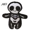 Decorative Keychain Pendant Squeaky Halloween Plush Pendant, Stuffed Skeleton Mummy Bear Toy Accessory for Backpacks Handbags Purses Lightweight