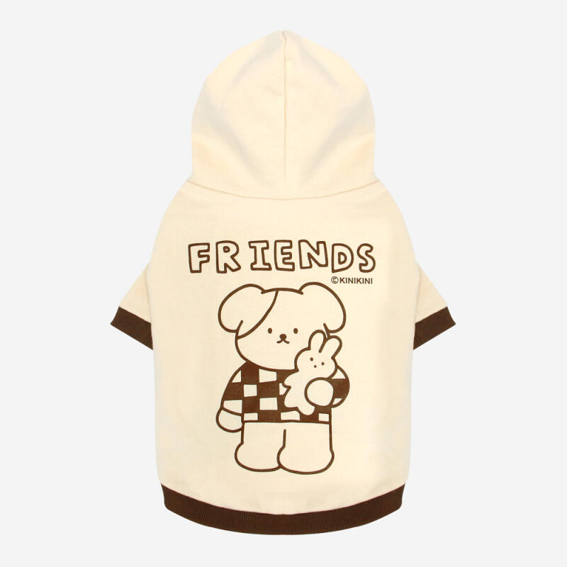 SWEAT À CAPUCHE MOOMOO FRIENDS-BEIGE (capuche)