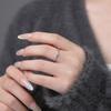 Adjustable Ring With White Gold Plated Zircon Stone Minimalist Geometric Design Women 2025