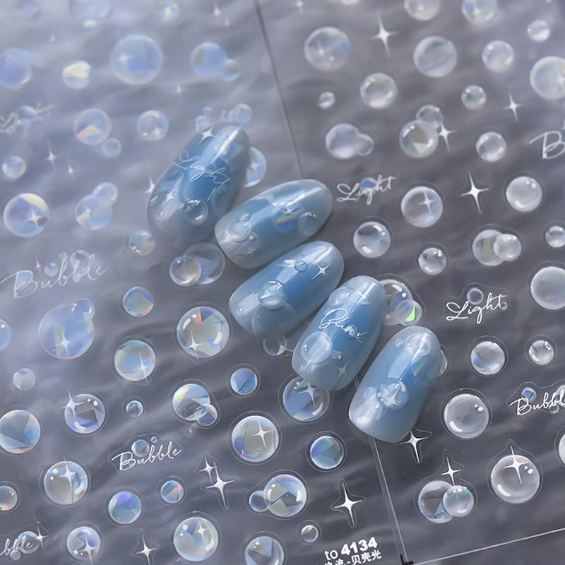 Dream Summer Shell Light Bubble Nail Sticker Love Mangxing Versatile Relief Thin And Tough Nail Back Adhesive