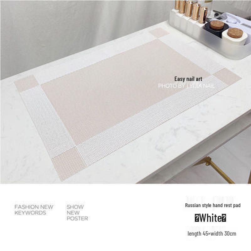 High-End Minimalist Russian Style Manicure Hand Rest Pad Set - Black, White, Gray Leather