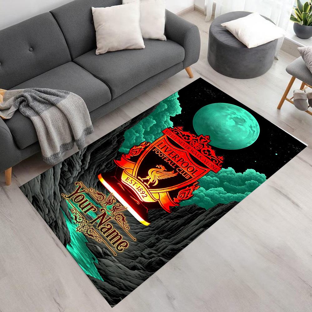 Liverpool Personalized Text Floor Rug Office Rug Suitable for Dining Room Entryway Game Room Playrooms Anti-slip Rug Decorate Offices Spiritual Gift