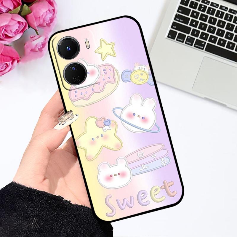 Case For Y56 Y35 Y53T 5G Fundas Cute Fashion TPU Soft Silicone Black Matte Phone Cover For Vivo Y16 4G V2204 V2214 Coque Bumper