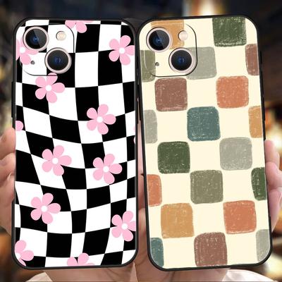 Luxury Soft Phone Case For iPhone 17 Air 16E 16 11 15 14 Pro MAX 12 13 7 8 Plus X XR XS SE 2022 Cover Checkerboard Chess Board