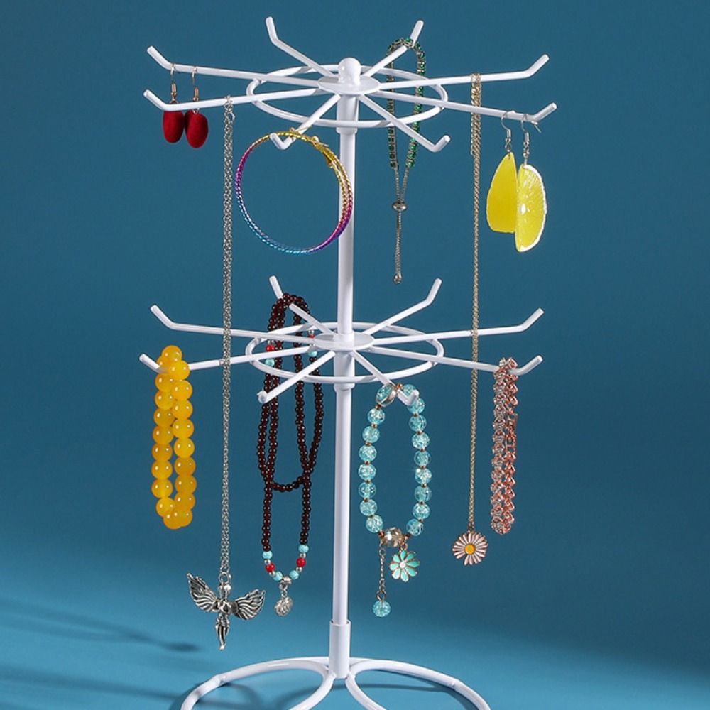 Metal Necklace Organizer Black White Trinkets Display Rack New Keychain Shelf  Bracelets Storage