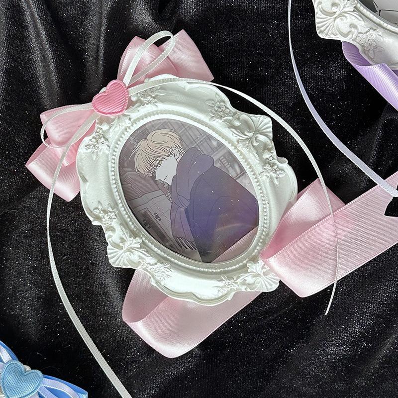 Vintage Photo Frame Card Holder with Cute Bow Knot 3 Inch Kpop Idol Photocard Sleeves Kawaii Card Binder European Style 2025 New