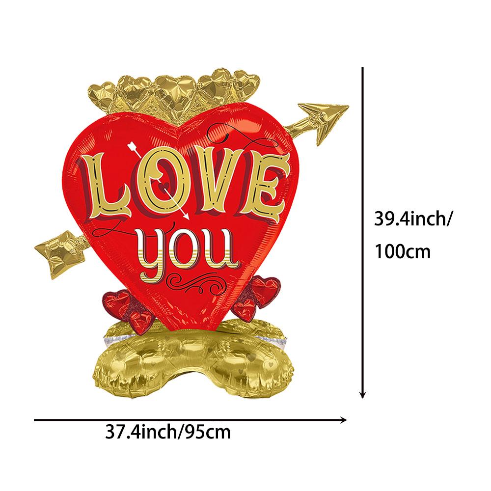 1 Stück Ballon, der dein Herz trifft, Valentinstag Aluminiumfolienballon, Geeignet für Valentinstag, Valentinstag