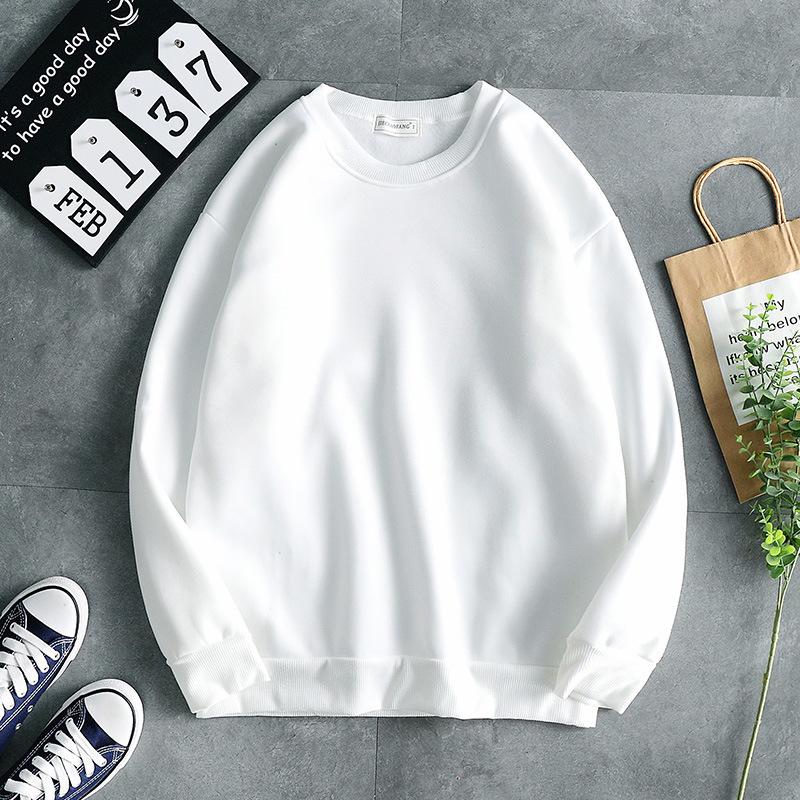 Men's Trendy Autumn Long-Sleeve Round Neck Sweater - Solid Color Loose Fit Pullover for Students
