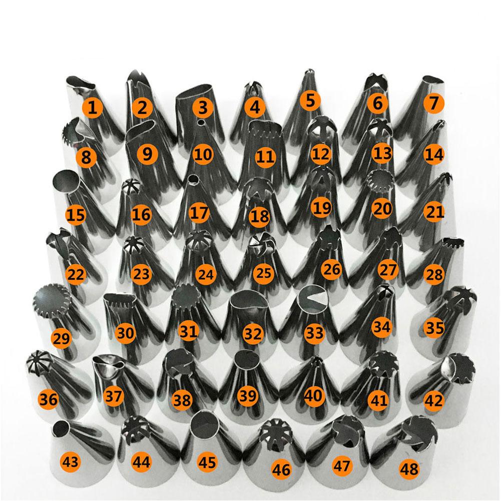 Cake Decorating 48Pcs/set Good Quality Stainless Steel Icing Piping Nozzles Pastry Tips Set Cake Baking Tools france