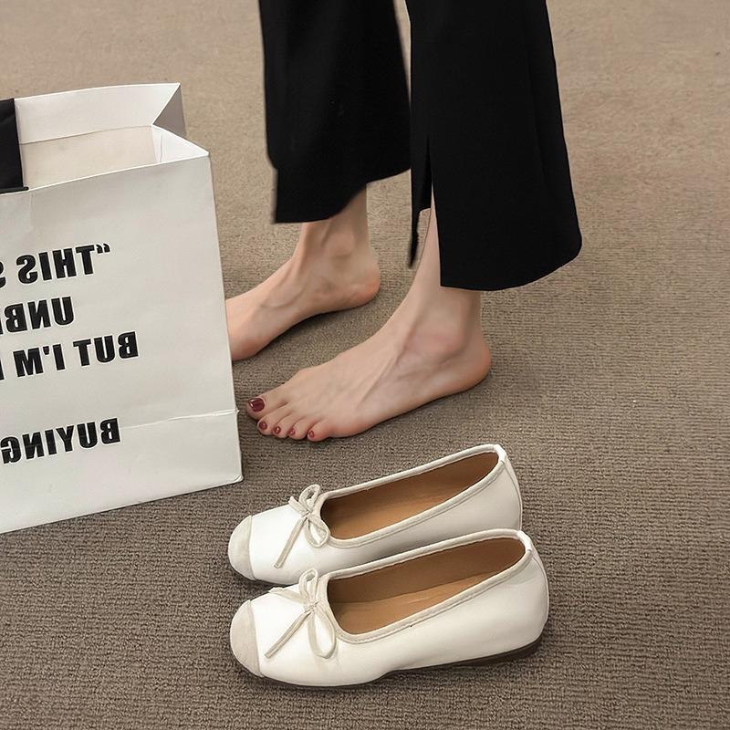 Gentle Ballet Ladyshoes Flats Retro Soft-soled Silver Single Shoes Spring Women's Shoes