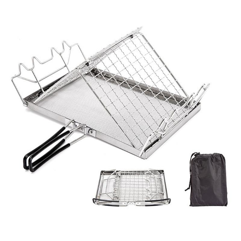 Stainless Steel Camping Grill Rack Foldable BBQ Grill Grates Replacement Barbecue Mesh for Outdoor Cooking and Grilling 1