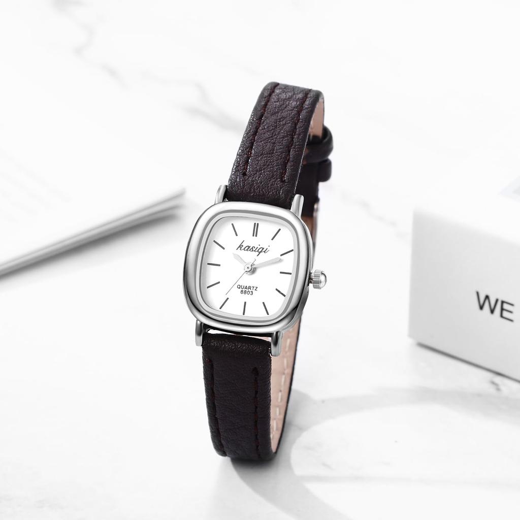 Watch with Leather Simple Antique Analog Thin Fashion Gift for Day Women's Strap, Design, Waterproof, Strap, Casual, Business, Watch, Women's