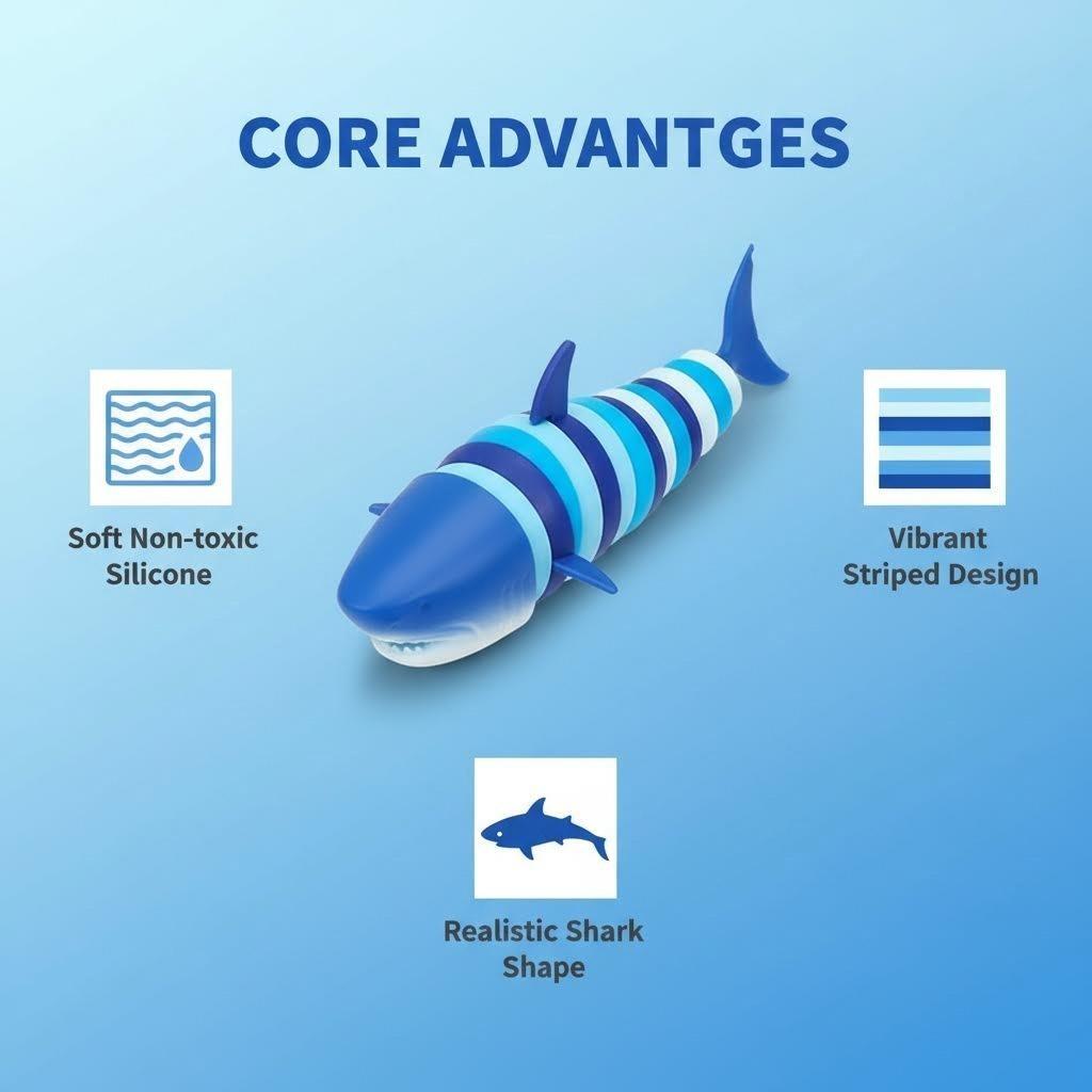 Fidget Toys Slug 3D Articulated Stretch Shark Stress Reliever For Adults Kids Anti-Anxiety Office Desk Toy Gifts