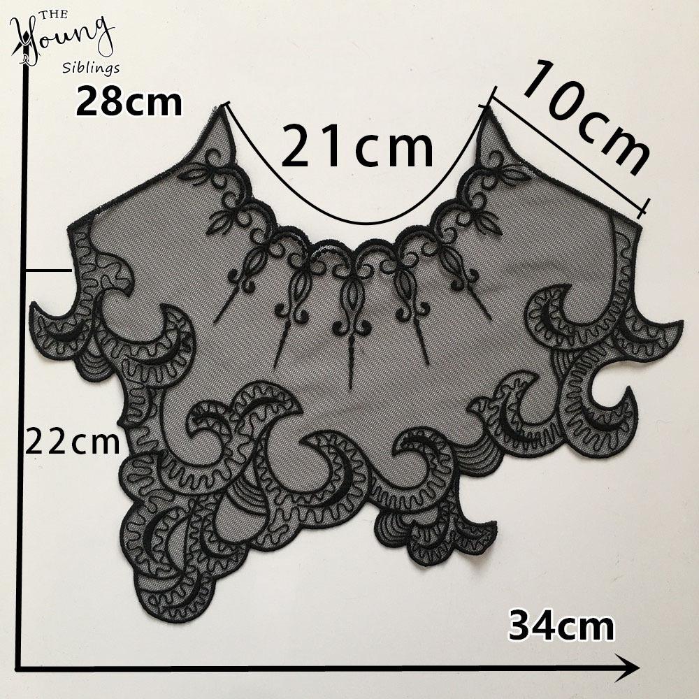 Black And White Organza Embroidery Collar Lace Mesh Lace Diy Sewing Decoration With Clothing Accessories