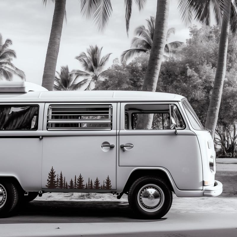 Forest&Trees Car Windows Door Stickers,Waterproof Die Cut Camper Caravan Vans Decor Decaos Vinyl Tunning Accessories