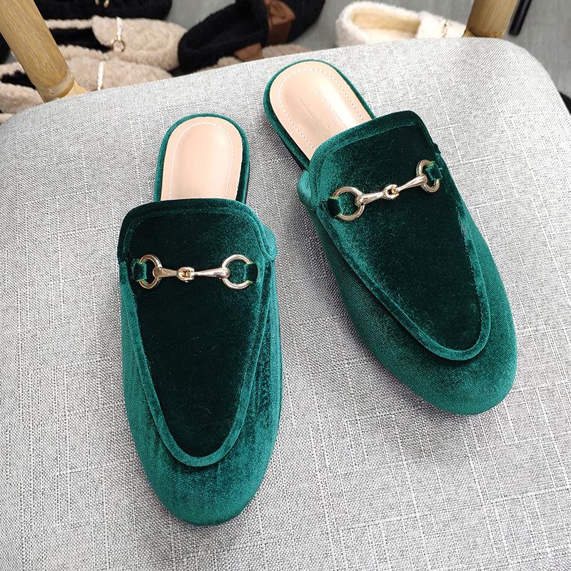 Luxury Designer Men's Alligator Pattern Metal Chain Sandals Half Sequin Shoes for Men Mules Casual Shoes Slides Loafers Slippers