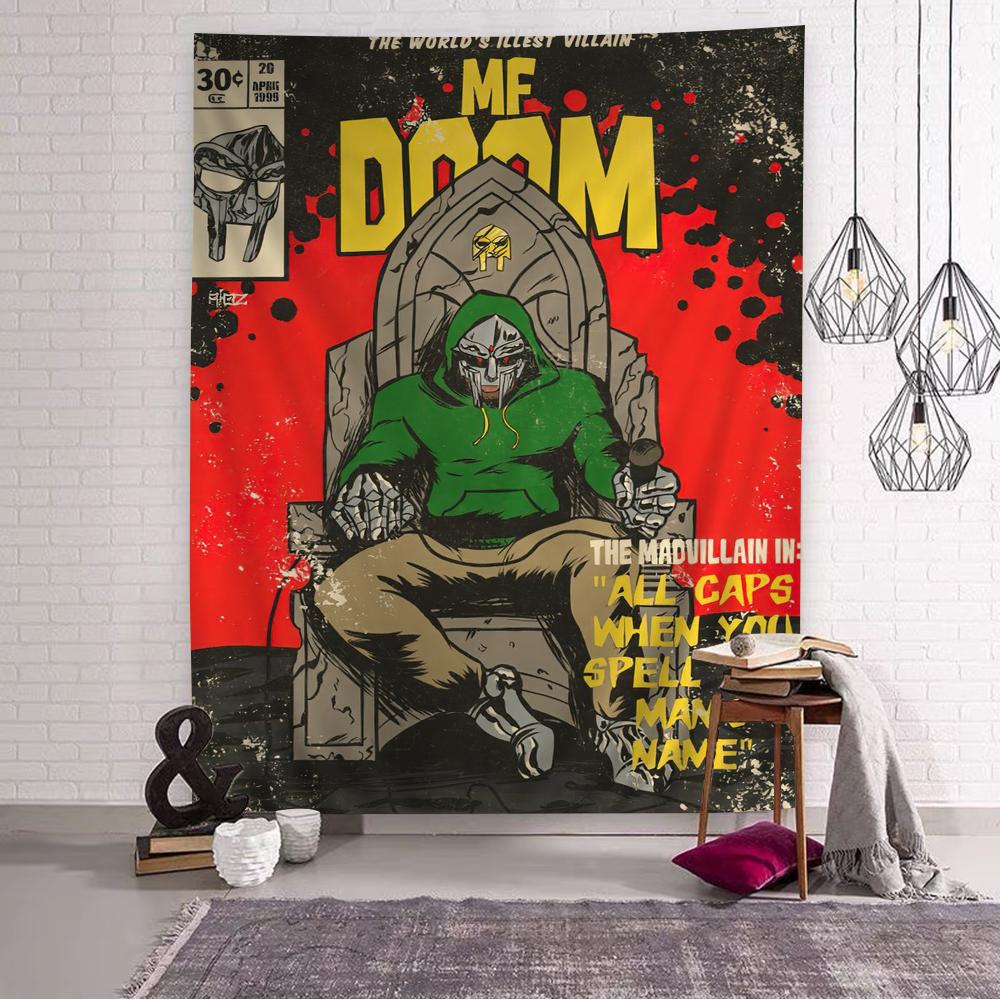 

MF DOOM DIY Wall Tapestry Hanging Tarot Hippie Wall Rugs Dorm Home Decor 50x70cm