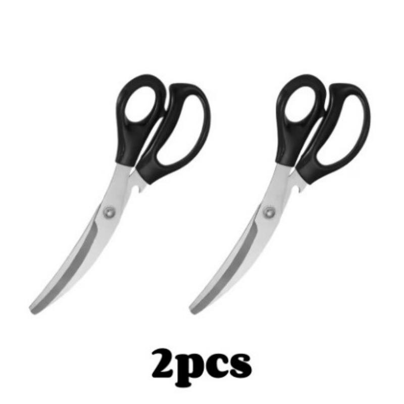 1/2PCS Stainless Steel Grill Shear Multifunctional Barbecue Food Vegetable Meat Scissor Kitchen Gadget Peferct for BBQ Camping5