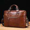 Brand Men's Bag Briefcase 100% Genuine Leather Handbags 15 Inch Laptop Bag Men's Casual Shoulder Crossbody Bags Messenger Bag