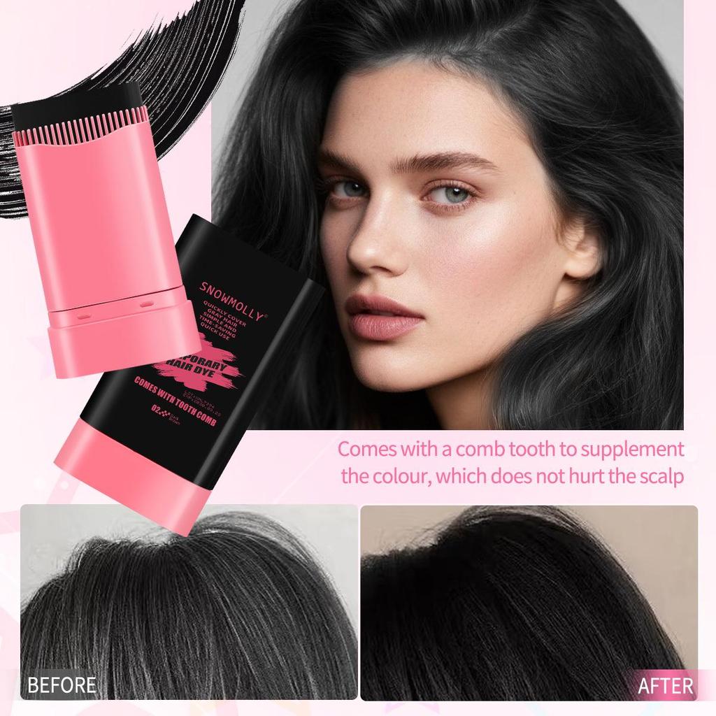 Disposable Dual-Use Hair Dye Stick: Safe, Non-Damaging White Hair Cover & Styling Comb for Emergency Use