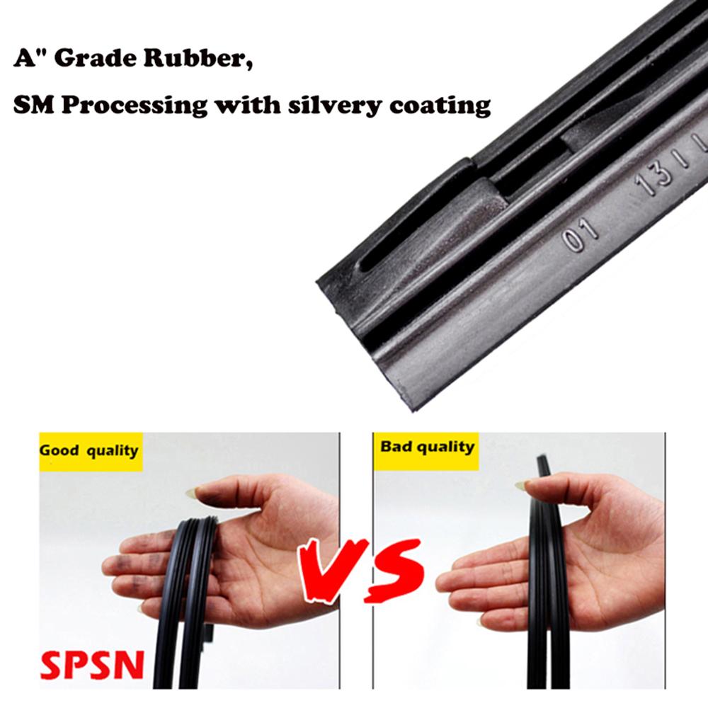2Pc No Cutting Car Metal Wiper Blade Refill 6mm 14" 16" 22" 24" 26" Windshield Windscreen Wiper Refills Replacement Rubber Wipers Blades 3