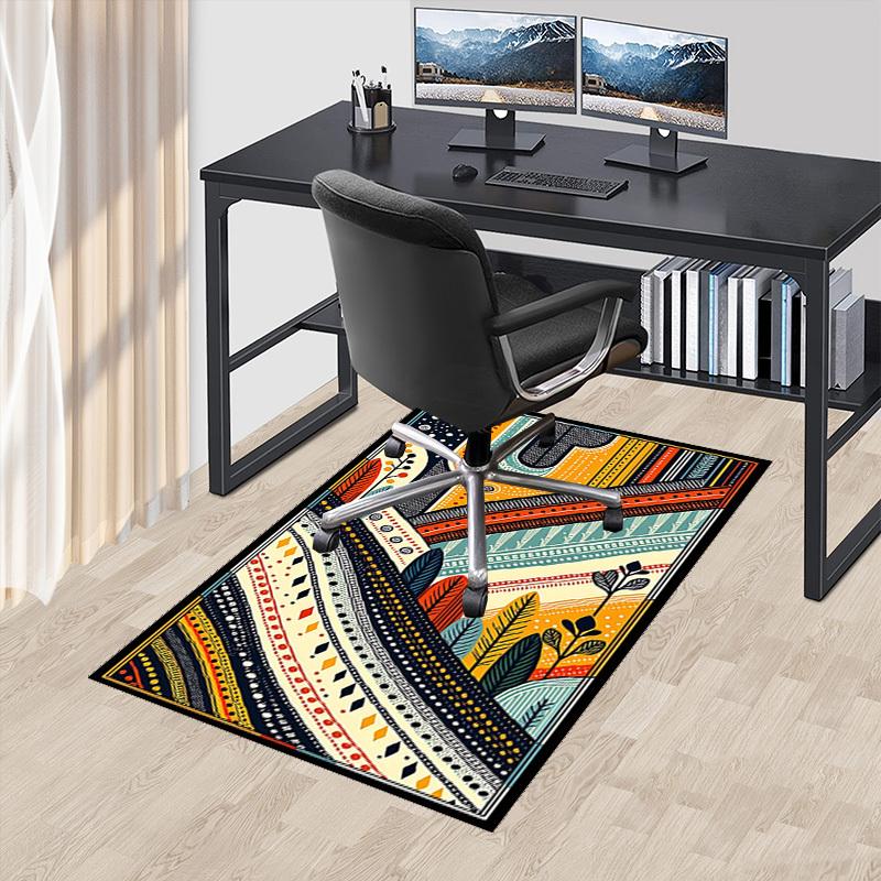 

1pc Bohemian Festival Gift: Colorful Abstract Art Chair Mat - Perfect for Office Chairs, Home Decor, and More!P023 60cm by 90cm