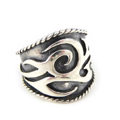 Silberring 'Tribalys' aus gealtertem Silber - 20 mm