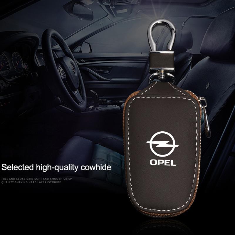 Koženkový obal na klíč od auta s kroužkem na klíče Chránič Taška Pro Opel Astra H G J Insignia Mokka Zafira Corsa Vectra C D Antara