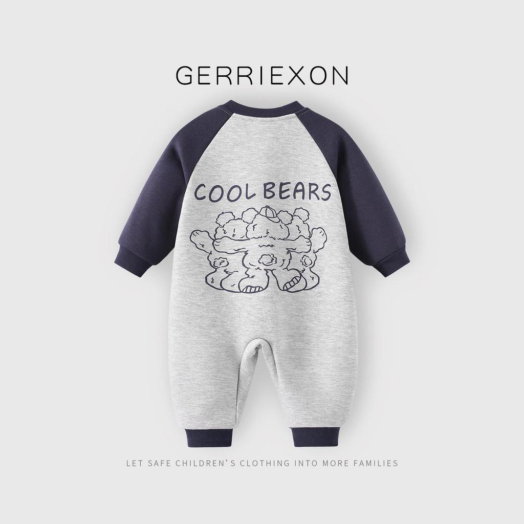 Baby Fleece-Lined Winter Jumpsuit: Cute Long-Sleeve Bodysuit for Cold Weather