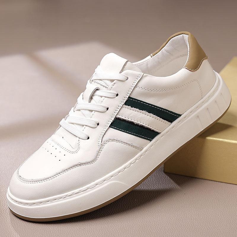 2025 autumn new men's board shoes men's trendy shoes first layer cowhide shoes versatile men's little white shoes men's genuine leather