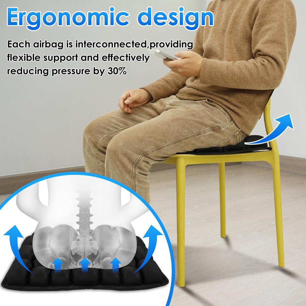 3D Inflatable Seat Cushion Leak Proof Adjustable Office Chair Car Seat Cushion Soft Comfortable Anti Slip Wheelchair Air Cushion