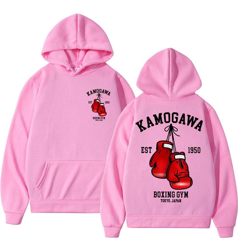 Anime Hajime No Ippo Kamogawa Boxing Gym Hoodie Trend Manga Makunouchi KGB Vintage Long Sleeve Loose Sweatshirt