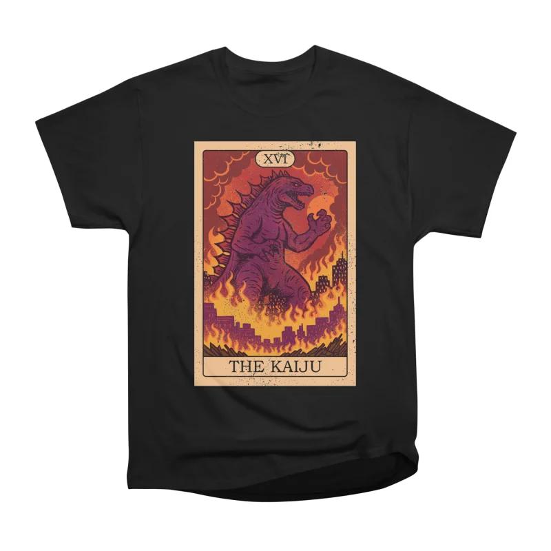 

Мужские повседневные рубашки с коротким рукавом THE KAIJU TAROT CARD Черные футболки Оверсайз футболки S чёрный