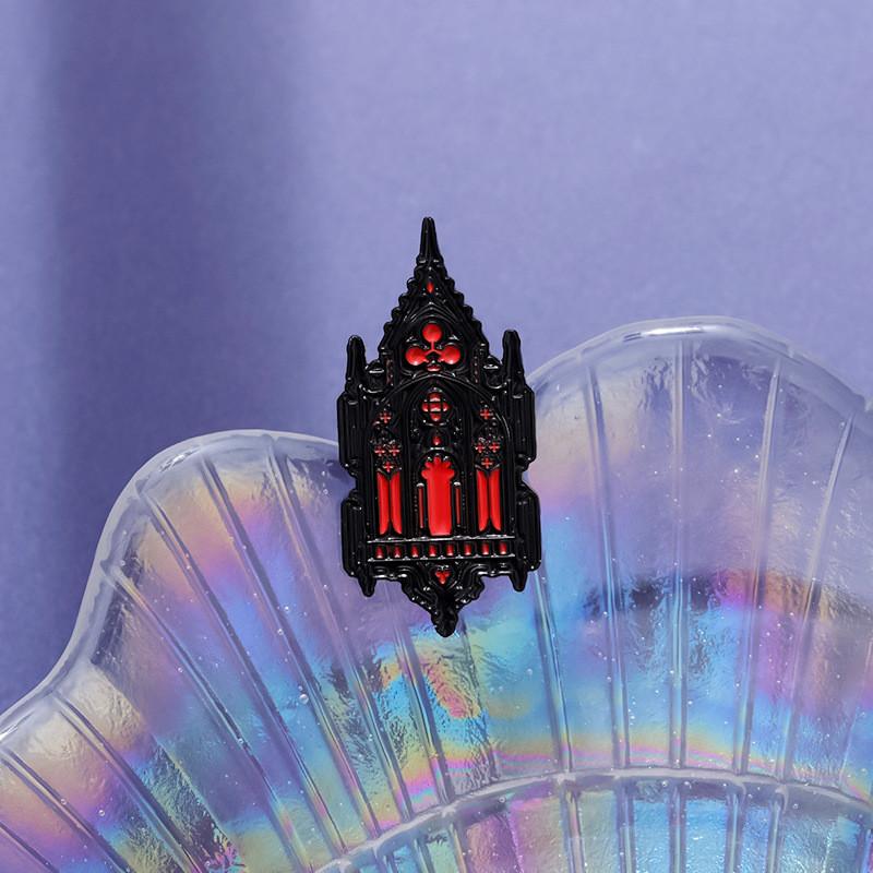Artistic Cartoon Gothic Church Brooch In Alloy For Fashionable Clothing And Bag Decor