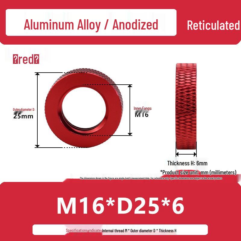Aluminum Alloy Hand-Tightened Knurled Nut Adjustment Lock Gauge M3-M8