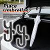 2PCS Double Car Umbrella Hook,No Drilling Car Umbrella Holder Stable Placement of Umbrellas for Trunks,Non-Wobbly Umbrellas Holder for Cars Interior