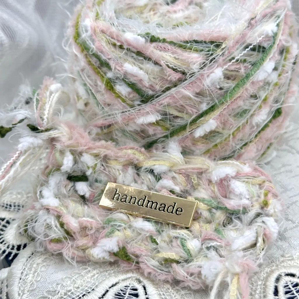 100g Cotton Yarn Colorful Hand Mixed Thread Pink Crochet Thread Hand Knitting Crocheting Crochet Bags Chunky Yarn Art