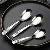 Curved Handle Soup Spoons S/M/L Dessert Spoon Creative Coffee Spoon for Kitchen Tools