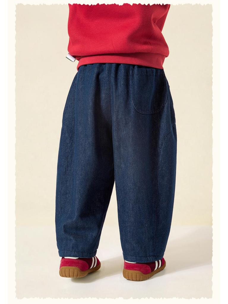 Tongbei Kids' 2025 Winter Fleece-Lined Jeans - Warm, Versatile, Fashionable for Boys & Girls.