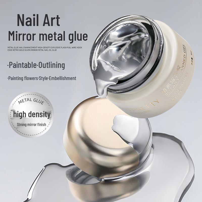 

High-Gloss Silver Metallic Gel for Nail Art Line Detailing